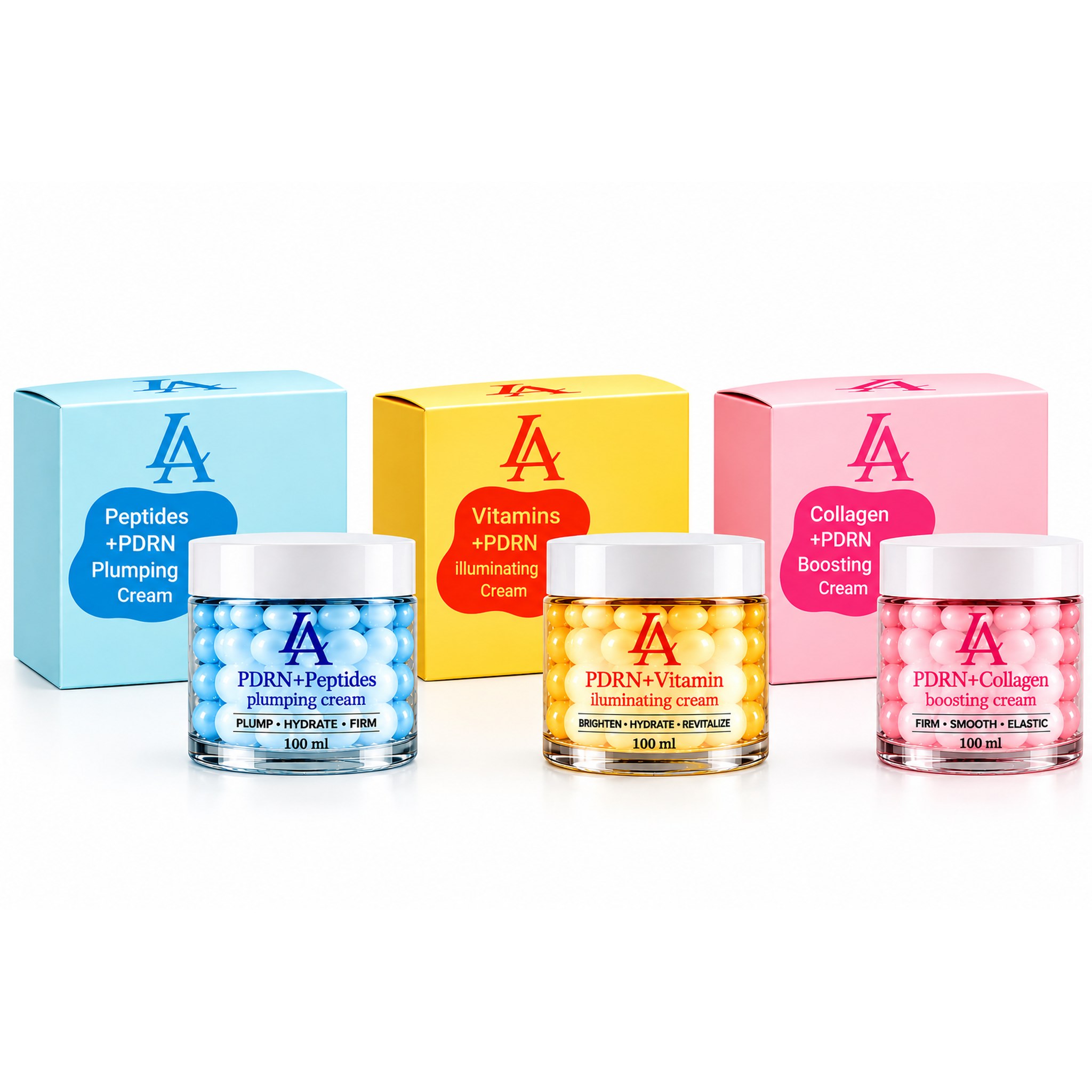 Bundle of 3 PDRN Moisturising Korean Glass Skin Cream (100 ML)